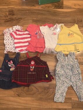 George Girls Assorted Tops & Overalls Pink White Yellow Blue Floral